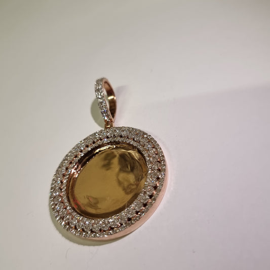 Diamond Round 3 Row Rose Memorial Pendant