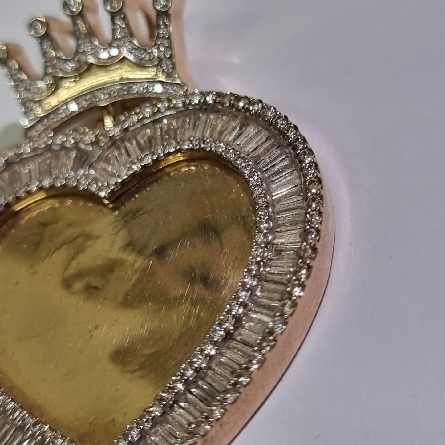 Diamond Crown Heart Memorial Pendant