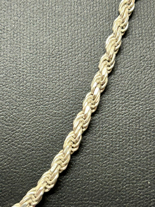 Silver Diamond Cut Rope Chain